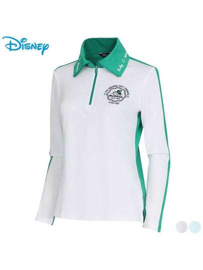 color combination zip-up long sleeve collar t-shirt DN1LTS004 - DISNEY GOLF - BALAAN 2