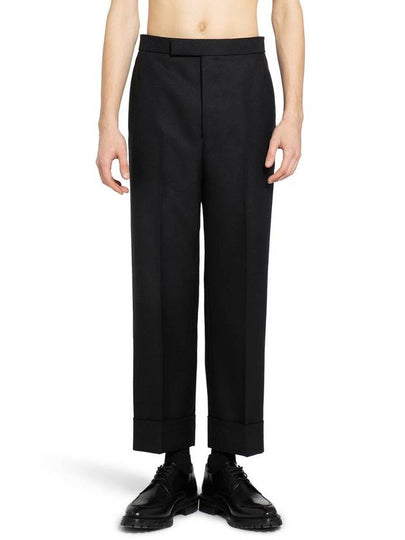 High rise backstrap straight pants black - THOM BROWNE - BALAAN 2