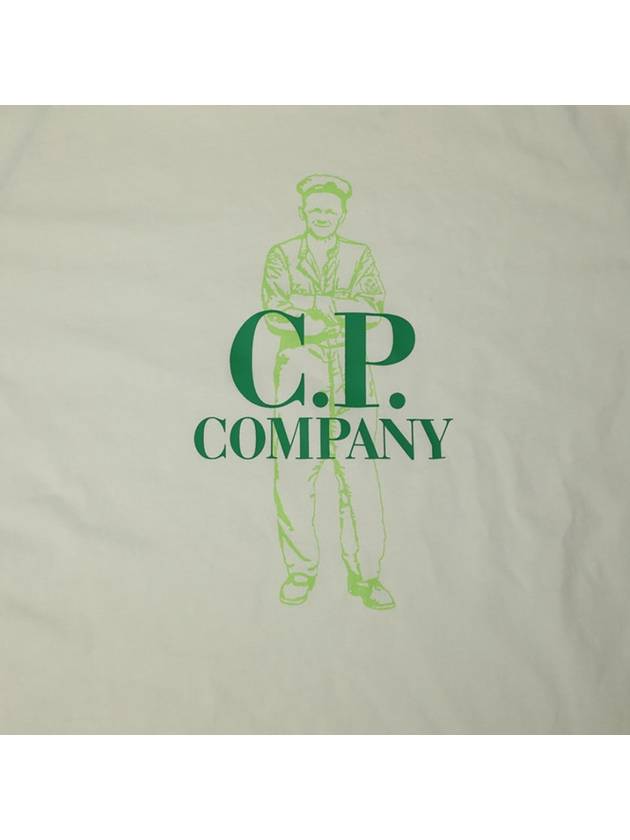 Logo Print Cotton Jersey Short Sleeve T-Shirt Light Green - CP COMPANY - BALAAN 3