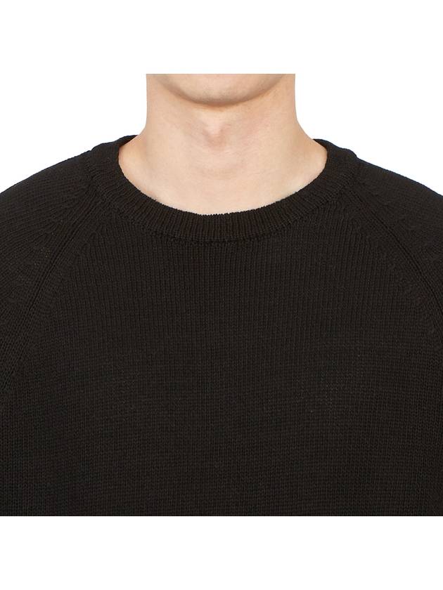 Lens Wappen Compact Cotton Knit Top Black - CP COMPANY - BALAAN 7