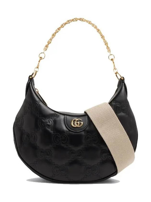 GG Matelasse Half Moon Small Shoulder Bag Black - GUCCI - BALAAN 2