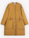 Women's Fleece Long Jacket Camel - MAISON KITSUNE - BALAAN 3