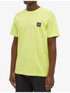 Logo Patch Short Sleeve T-Shirt Neon Yellow - STONE ISLAND - BALAAN 3