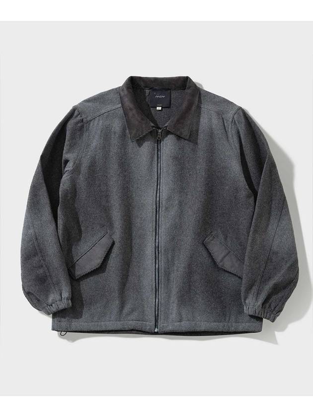 Vintage washed wool half zip-up jacket charcoal - FFEFF STUDIO - BALAAN 5