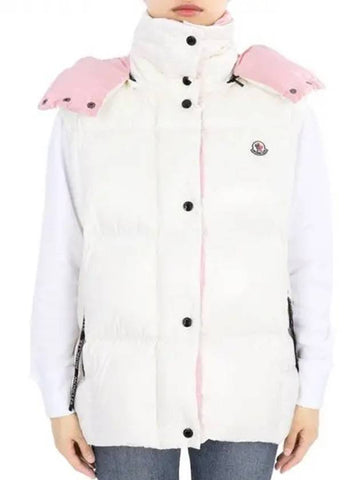 Women s LUZULE down padded vest ivory pink 1A00139 68950 034 271418 1101268 - MONCLER - BALAAN 1