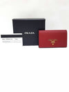 Saffiano Metal Logo Card Wallet Red - PRADA - BALAAN 6