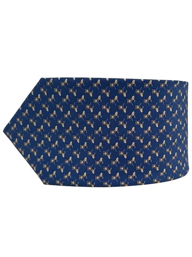 Silk Tie Blue - SALVATORE FERRAGAMO - BALAAN 4