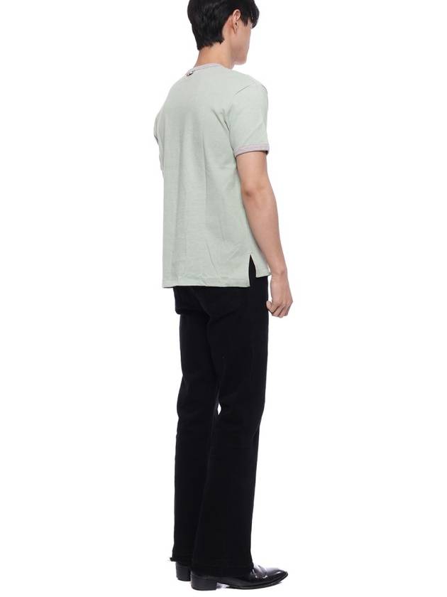 Men's 4 Bar Patch Short Sleeve T-Shirt Green - THOM BROWNE - BALAAN 7