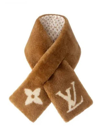 Monogram Shearling Scarf Camel - LOUIS VUITTON - BALAAN 1