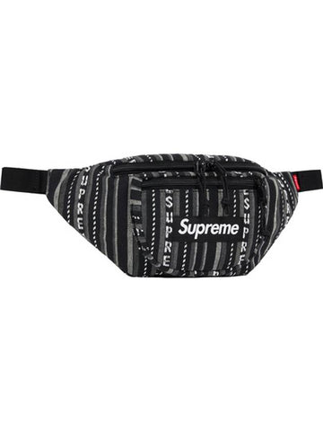 Woven Stripe Waist Bag Black - SUPREME - BALAAN 1