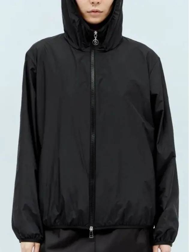 Fegeo Logo Patch Zip Up Hoodie Black - MONCLER - BALAAN 2