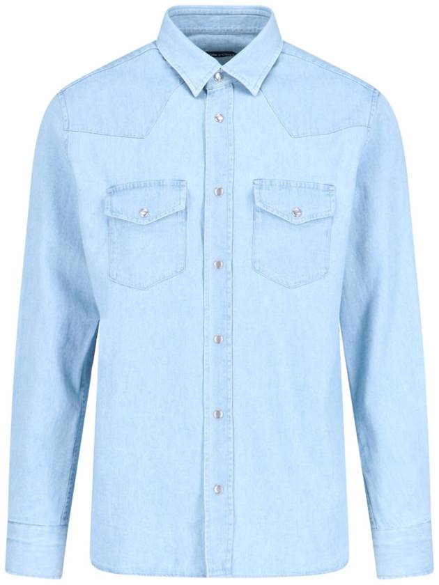 Tom Ford Shirts Blue - TOM FORD - BALAAN 1