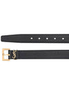 Men's Monogram Grain Leather Belt Gold - SAINT LAURENT - BALAAN 5