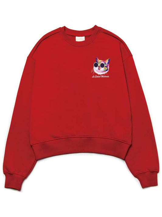 Brushed Options Mini Fancy Kitty Sweat Shirts RED - LE SOLEIL MATINEE - BALAAN 1