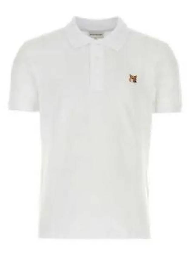 Fox Head Patch Cotton Polo Shirt White - MAISON KITSUNE - BALAAN 2