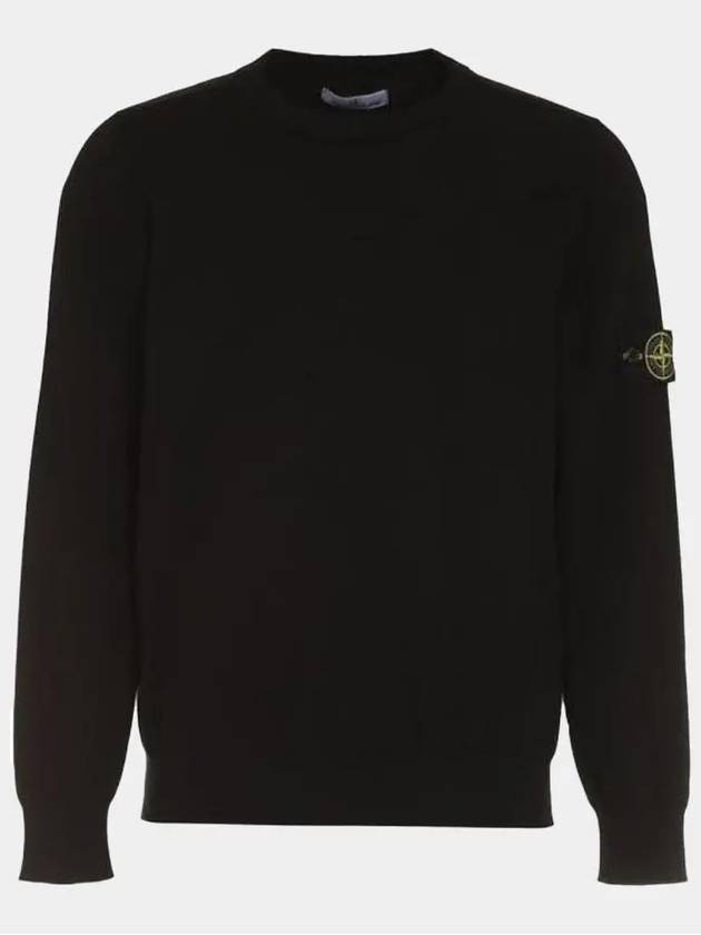 Crewneck Soft Cotton Knit Top Black - STONE ISLAND - BALAAN 2