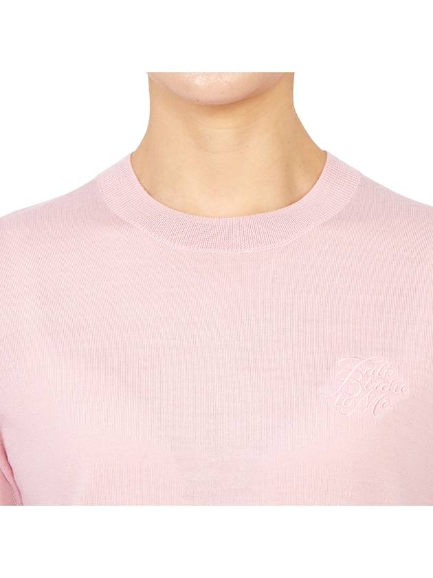 Talk Buddy To Me Crew Neck Merino Wool Knit Top Pink - G/FORE - BALAAN 7