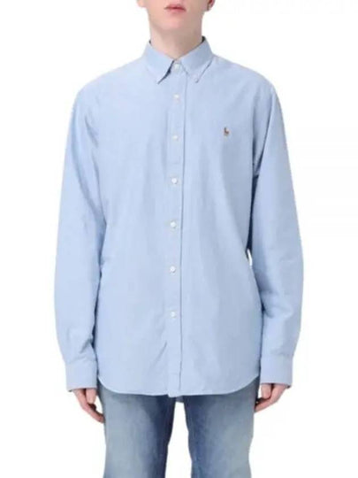 Embroidery Pony Oxford Long Sleeve Shirt Blue - POLO RALPH LAUREN - BALAAN 2