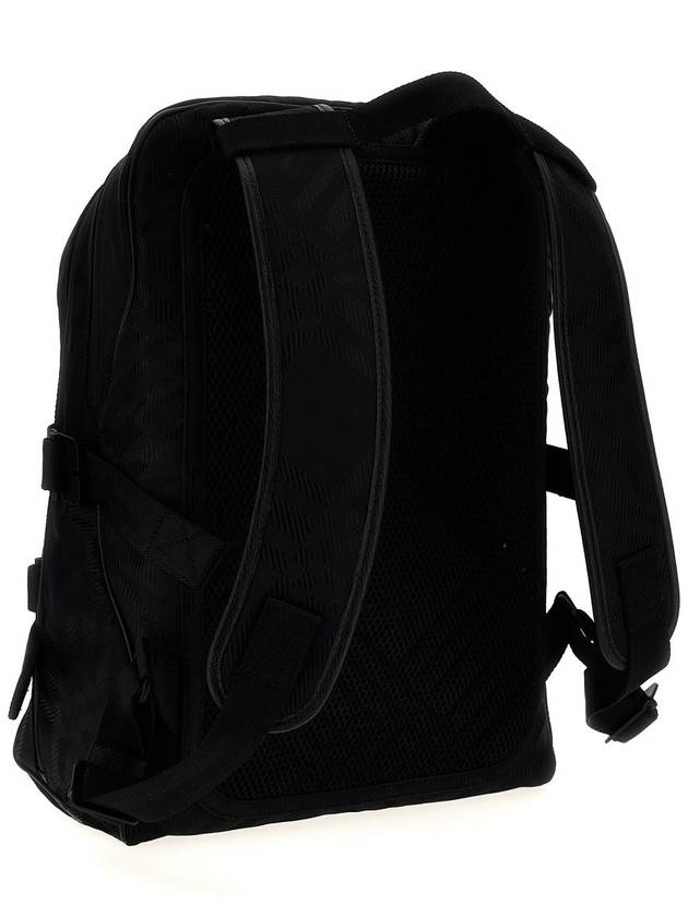 Check Print Jacquard Backpack Black - BURBERRY - BALAAN 3