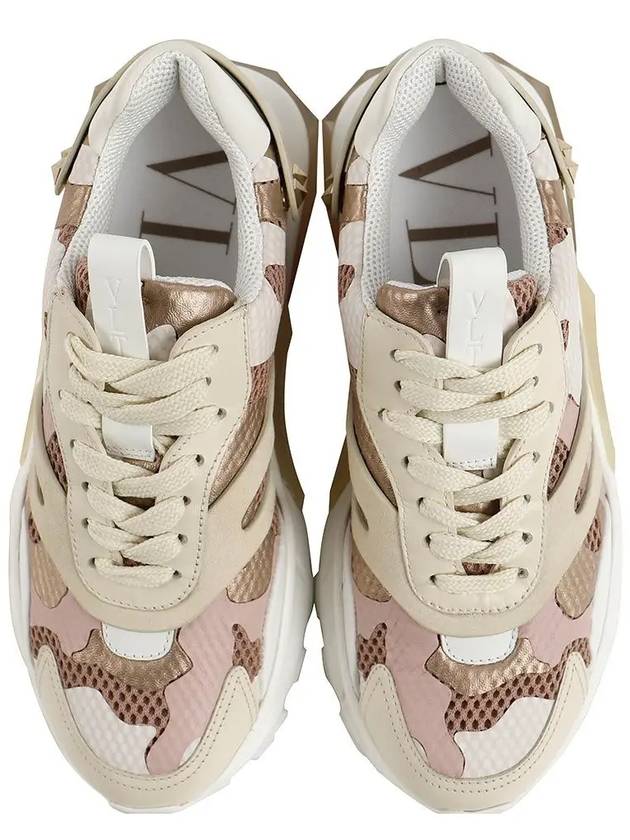 Camouflage Bounce Low-Top Sneakers White Pink - VALENTINO - BALAAN 3