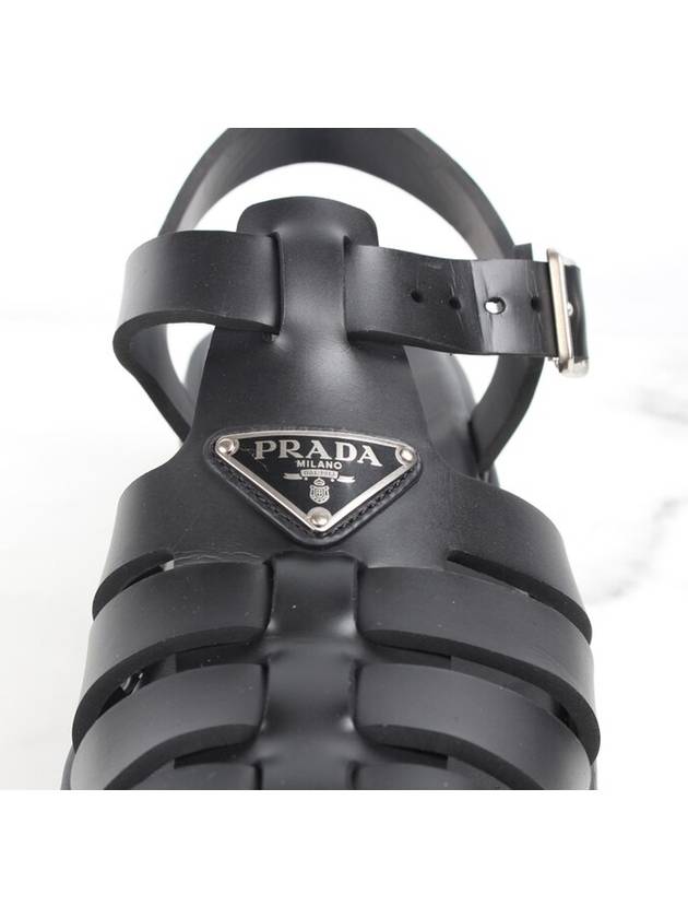 Triangle logo strap rubber sandals 39 255 260 - PRADA - BALAAN 7