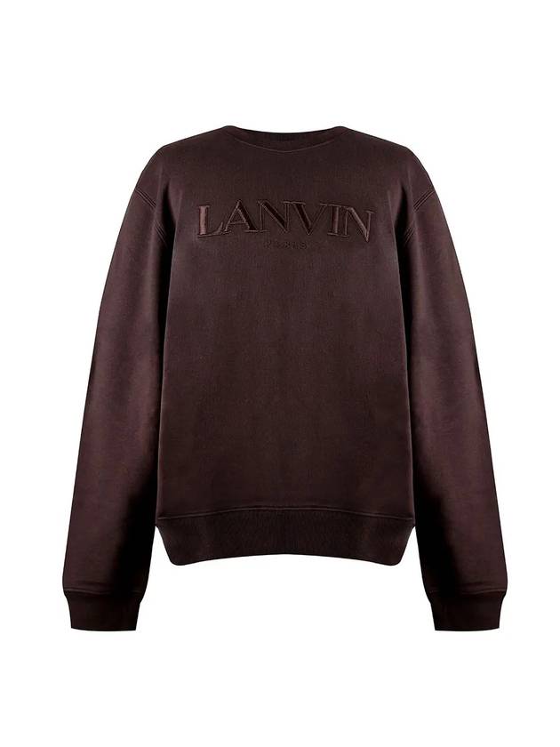 Embroidered Logo Sweatshirt Brown - LANVIN - BALAAN 1