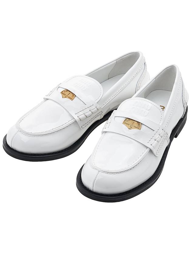 Patent Leather Penny Loafers White - MIU MIU - BALAAN 2