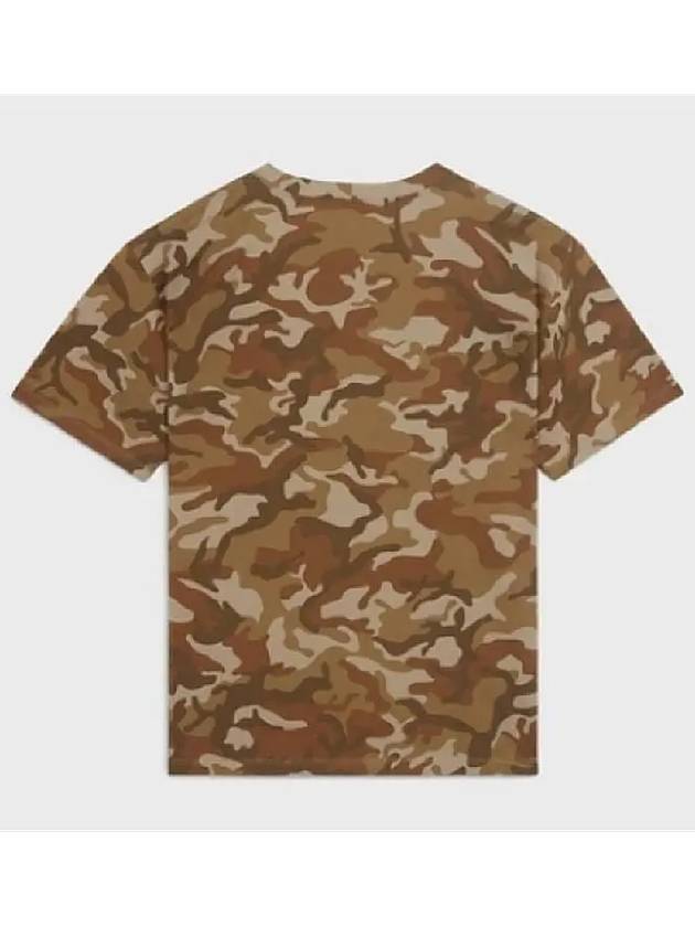 Logo Camo Washed Jersey Short Sleeve T-Shirt Brown - CELINE - BALAAN 3