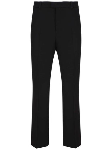 Men's Stretch Wool Blend Straight Pants Black - VALENTINO - BALAAN 1