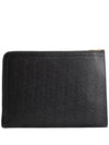 Three Stripes Tab Pebble Document Folio Clutch Bag Black - THOM BROWNE - BALAAN 3