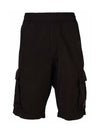 Lens Wappen Chrome R Cargo Shorts Black - CP COMPANY - BALAAN 3