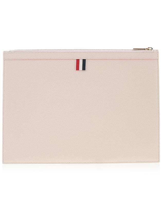 Diagonal Medium Document Case Clutch Bag Light Pink - THOM BROWNE - BALAAN 4