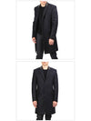 Men's Leather Collar Classic Single Coat Charcoal - LES HOMMES - BALAAN 3