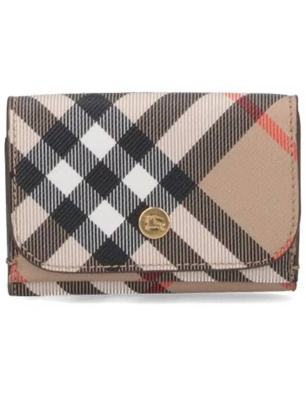 Check Half Wallet Beige - BURBERRY - BALAAN 4