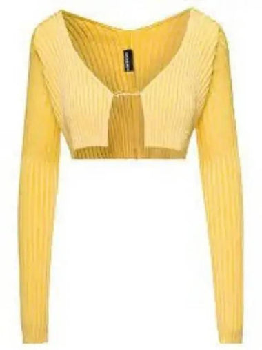 Jacquemus La Maille Fralou Cardigan Yellow 213KN1082190210SS23 - JACQUEMUS - BALAAN 1