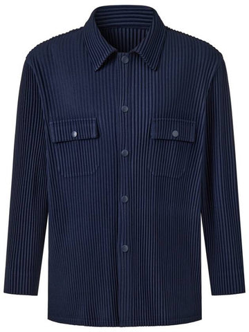 Men s Pleated Work Jacket Navy - MONPLISSE - BALAAN 1