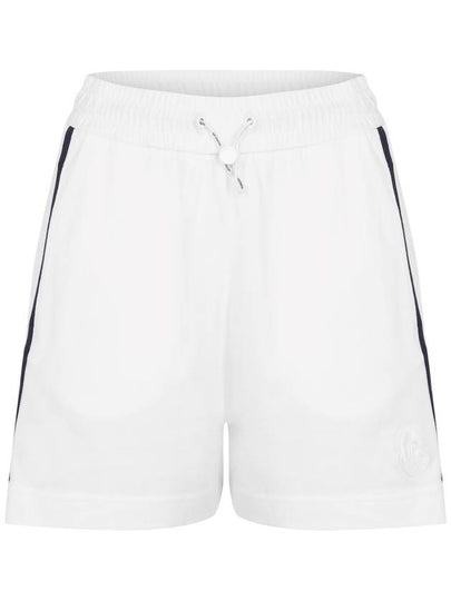 Logo Patch Stripe Detail Shorts White - MONCLER - BALAAN 2