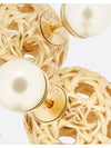 Dior Tribales Earrings Gold Finish Metal White Le - DIOR - BALAAN 4