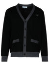 Bold Fox Head Patch Two-Tone Cardigan Black - MAISON KITSUNE - BALAAN 1