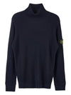 Wappen Patch Wool Turtleneck  Navy - STONE ISLAND - BALAAN 10