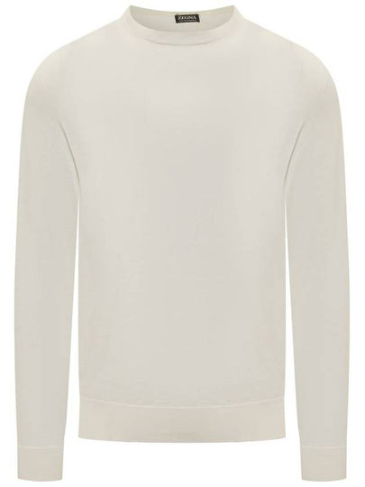 Crew neck wool knit top white - ERMENEGILDO ZEGNA - BALAAN 2