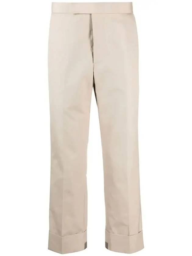 Typewriter Classic Backstrap Straight Pants Beige - THOM BROWNE - BALAAN 3