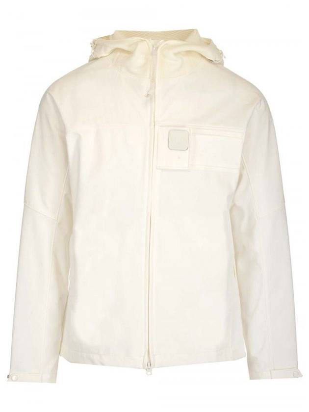 Logo Patch Metropolis Hooded Jacket Ivory - CP COMPANY - BALAAN.