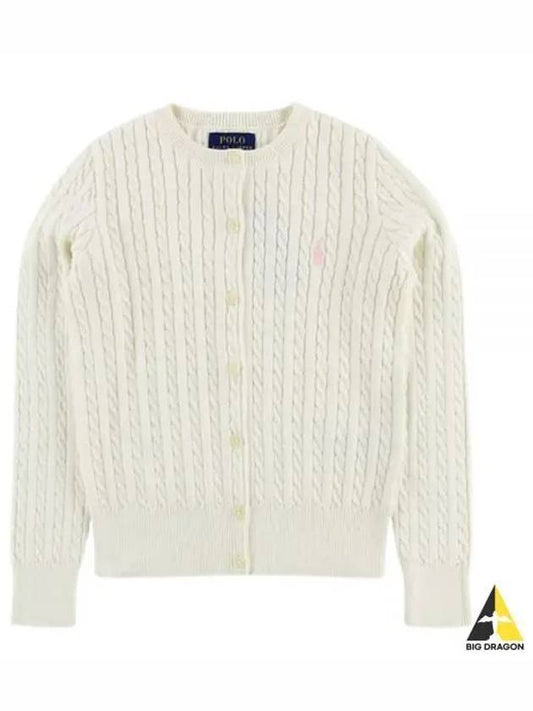 Ralph Lauren Polo Kids Cable 313543047012 WARM white cardigan adults can wear - RALPH LAUREN - BALAAN 1