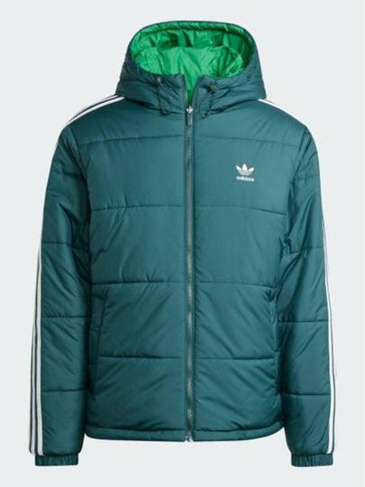 Adicolor Reversible Quilted Hooded Jacket Mid Green - ADIDAS - BALAAN 2