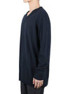 Stitched V-neck Wool Knit Top Navy - MAISON MARGIELA - BALAAN 4