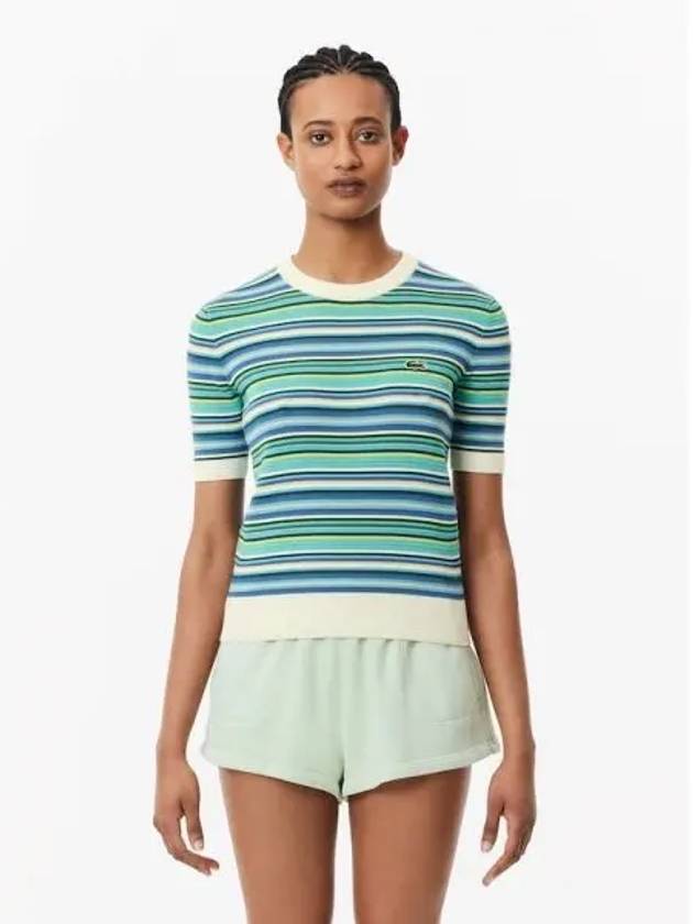 Women s Summer Striped Short Sleeve Sweater Polo T shirt AF6991 54G IRI Domestic Product GQ2N24040354794 - LACOSTE - BALAAN 1