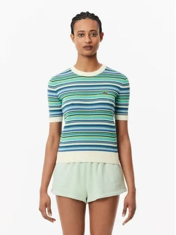 Women s Summer Striped Short Sleeve Sweater Polo T shirt AF6991 54G IRI Domestic Product GQ2N24040354794 - LACOSTE - BALAAN 1