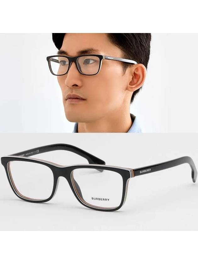 Eyewear Check Multilayer Rectangle Eyeglasses Black - BURBERRY - BALAAN 6