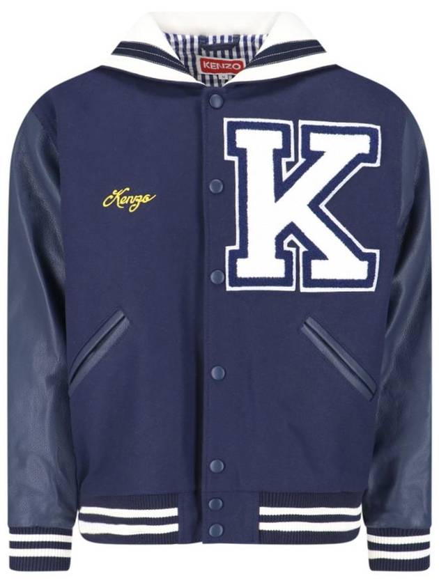 Men's Sailor Varsity Wool Jacket Navy - KENZO - BALAAN 2